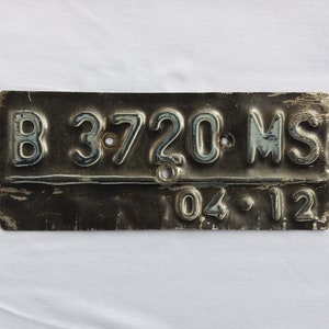 1 placa de motocicleta coleccionable Original usada B 3720 MS Indonesia 2012 (envío gratis)