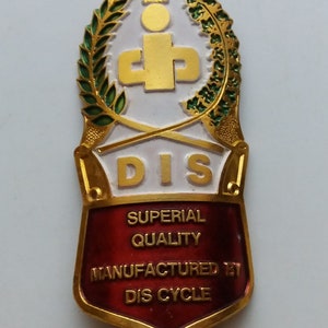 DIS サイクル ヘッド バッジ エンブレム DIZ ヴィンテージ 自転車用 NOS