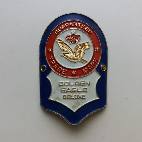 Golden Eagle Deluxe Head Badge Emblem Vintage Bicycle Logo Nos Free Shipping