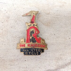 THE RHIDSON Emblem Head Badge For Rhidson Vintage Bicycle NOS