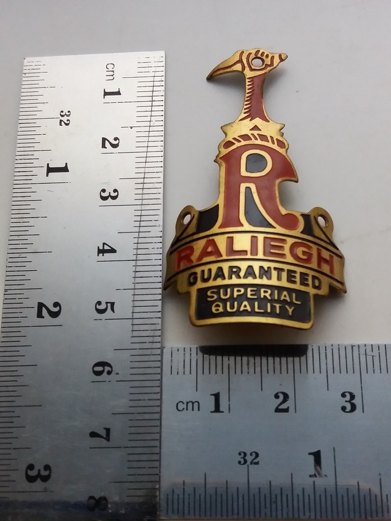 Insigne De Vélo Ancien Raleigh Nottingham – Laiton émaillé Rouge, Made In England