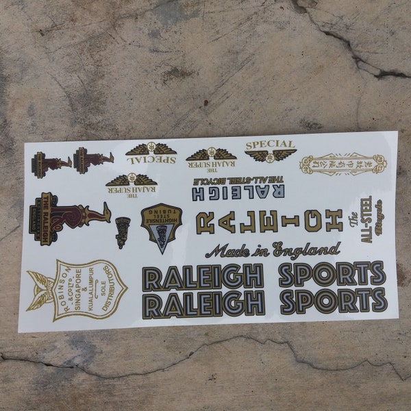 Lot 2 Pcs New RALEIGH Vynil Sticker For Raleigh Vintage Bicycle