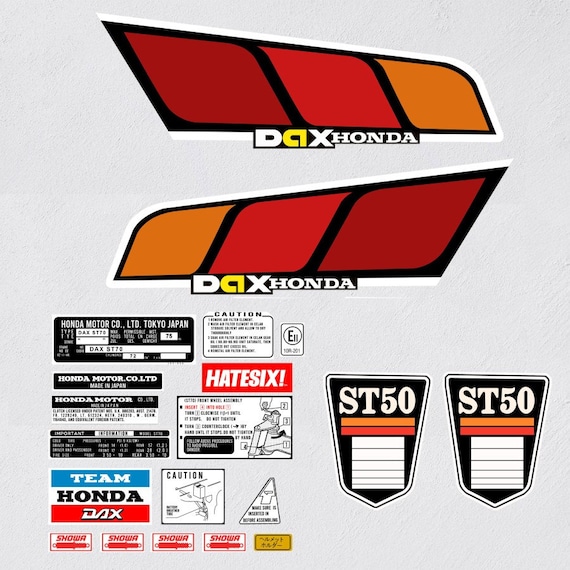 Blasons Autocollants Pour Cadre Honda DAX 50cc 1977 6VoT