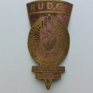 RUDGE Brass Emblem Head Badge For Rudge Vintage Bicycle