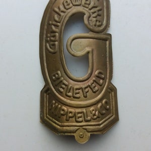 GORICKE messing embleem hoofdbadge voor vintage fiets