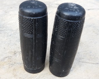 Vintage Tricycle Handlebar Grips, Black Plastic, 3" (Pair)
