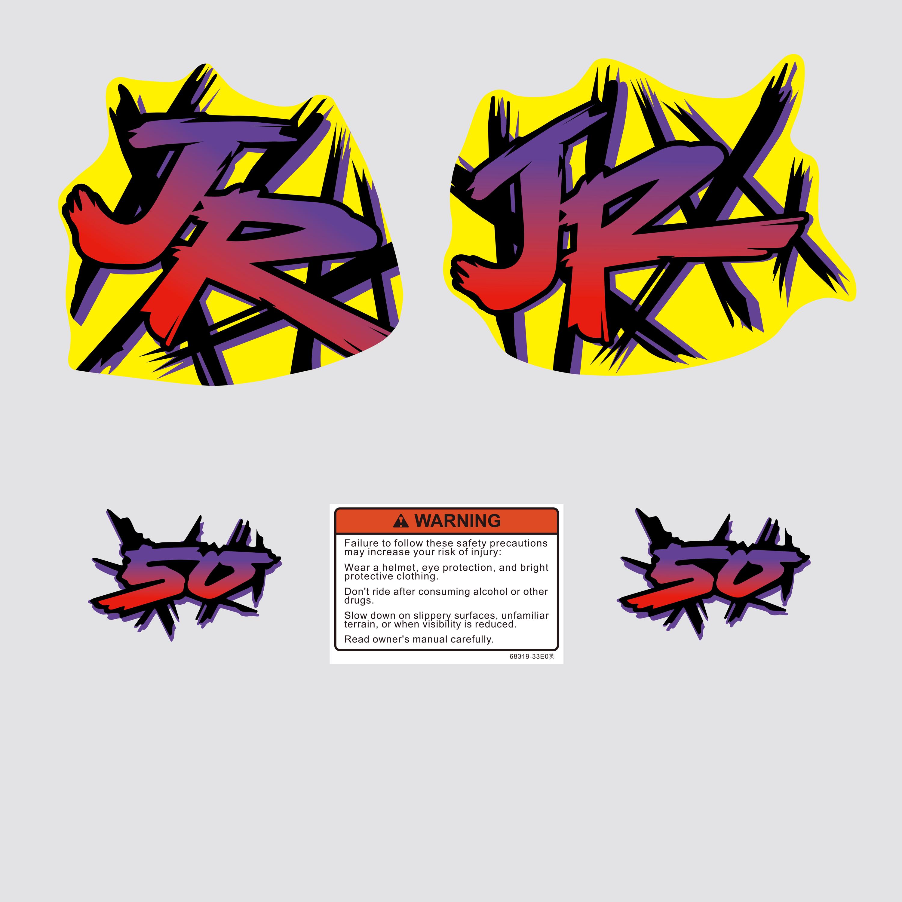 Decal Set For 1975 Honda MT250 Elsinore - Tank, Side Covers, Warning, Helmet Stickers 12 thumbnail image