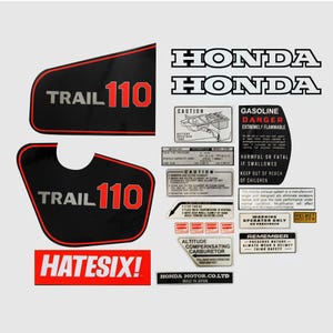HONDA CT70 Trail70 1977 Frame Decal Graphic Set – OEM Style, New