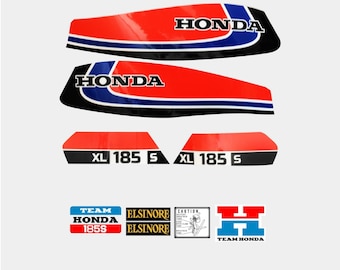 Pegatina para moto vintage ROJA XL 185S 1979 Tapa lateral del depósito