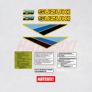 Sticker Decal Suzuki RM250 RM 250 1983 Side Cover Fuel Gas Tank (Free shipping)