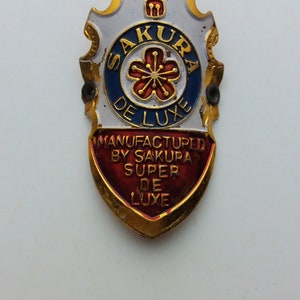 Used SAKURA SUPER DELUXE aluminum embossed Head Badge Emblem For Vintage Bicycle