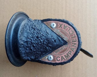 Timbre de bicicleta BMX MTB hecho a mano con logotipo negro