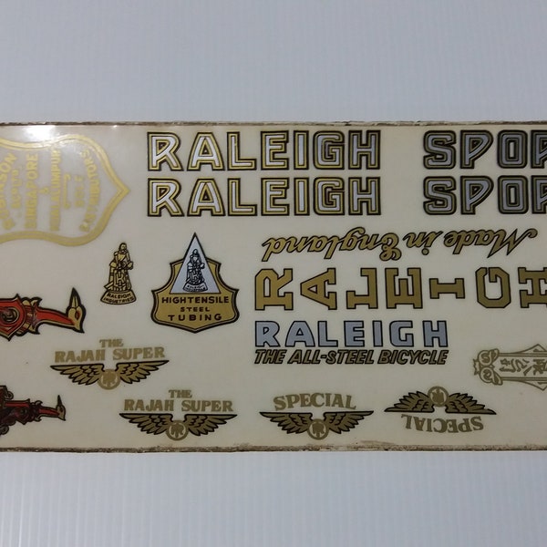 1 Sheet RALEIGH SPORTS vynil Sticker For Raleigh Vintage Bicycle NOS