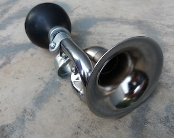 Trompeta de cuerno de campana de bicicleta plateada cromada se adapta a todas las bicicletas vintage y bicicletas modernas