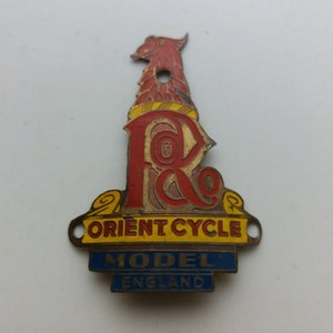 Orient England Head Badge Emblem Vintage Bicycle Logo NOS