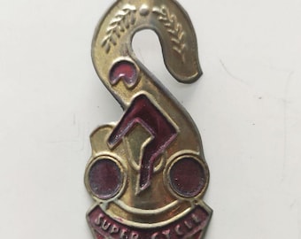 ANTIQUE LA RAFALE Black France Bicycle Head Badge vintage Bike vtg old