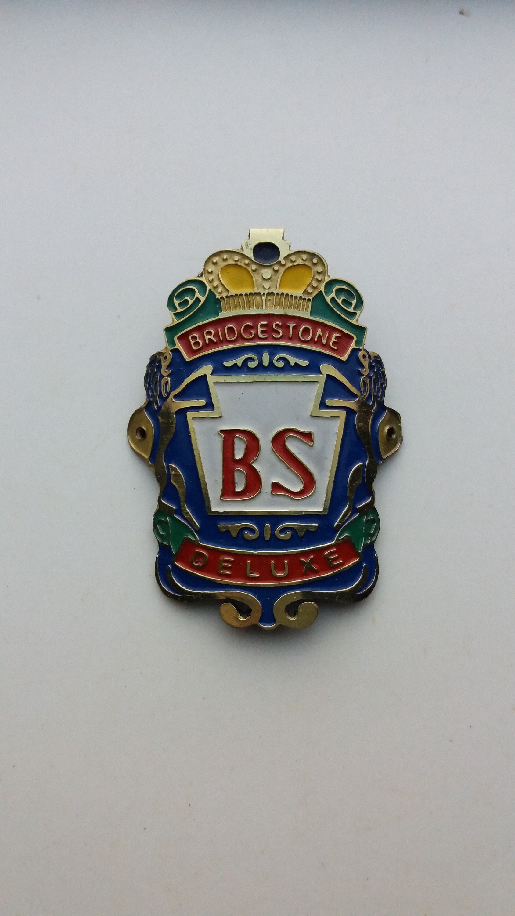 BRIDGESTONE Blue Bicycle Head Badge Emblem for Most Bicycle