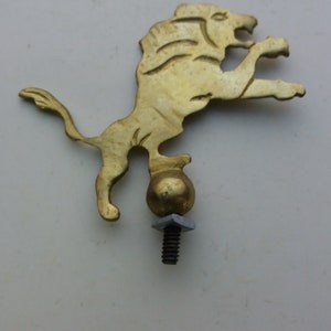LION Phillips serie antigua latón guardabarros delantero emblema vintage bicicleta motocicleta