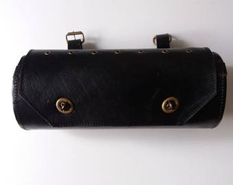 Handmade Leather Bicycle Frame Bag, Handlebar Tool Bag