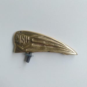 NSU brass logo Bicycle Motorcycle Front Mudguard Emblem Badge