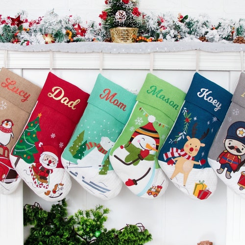 Personalized Disney Christmas Stockings, Characters Family Christmas