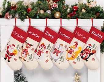 Personalized Christmas Stockings for Family Stocking with Name Embroidered Stocking for Holiday Stocking Christmas Gifts for Home Decoration