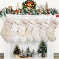 Minimalist Christmas Stockings Personalized Stockings with Tassel Embroidered Stocking for Holiday Custom Family Stocking for Christmas Gift