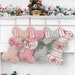 Personalized Dog Christmas Stockings With Bow Pet Stockings For Holiday Decoration Family Gifts Plaid Snowflake Stocking For Home Ornaments 
