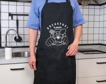 Delantal personalizado con nombre personalizado, regalo para el Día del Padre, delantal para barbacoa con bolsillos, regalo de inauguración de la casa, regalo para papá, regalo de cocina, regalo de cumpleaños.