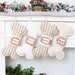 Personalized Dog Christmas Stocking Pet Christmas Stocking with White Stripe Plaid for Holiday Home Decoration Dog Bone Stocking For Dog 