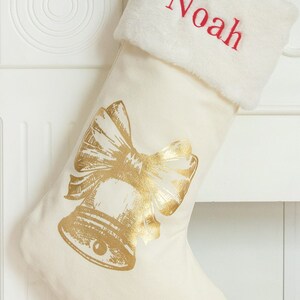 Christmas Stockings Personalized Gold Embroidered Holiday - Etsy