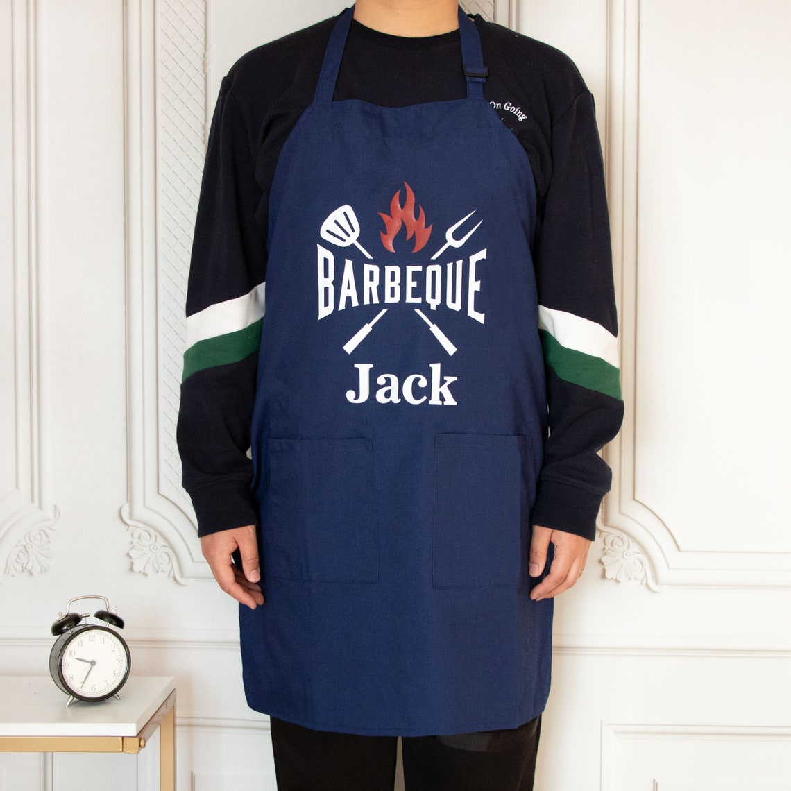 Personalized Aprons for Men Grill BBQ Apron with Pockets Etsy