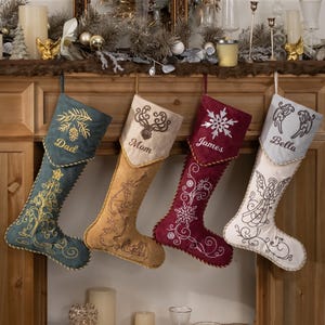 Christmas Stockings Embroidered Stocking for Christmas Decoration Monogram Stocking for Holiday Gifts Personalized Stocking with Custom Name