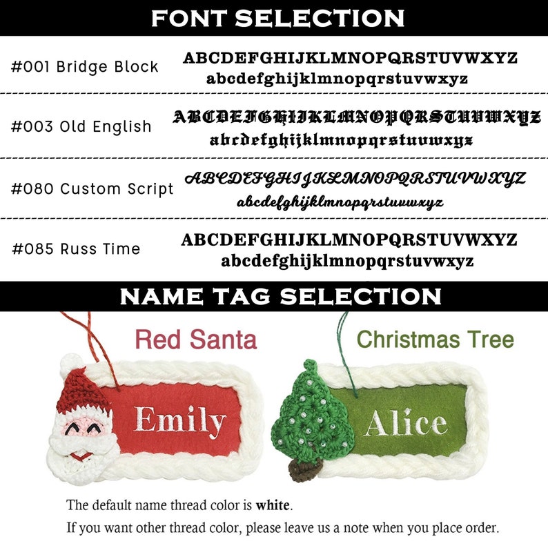 Personalized Knitted Christmas Stockings Embroidered Stocking with Santa Tag For Holiday Gift Knit Family Stockings For Christmas Decoration image 4