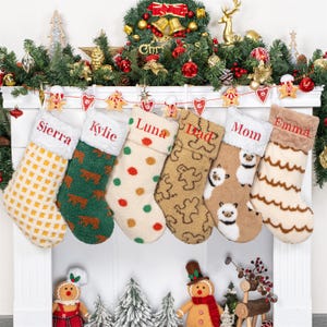Christmas Stockings Personalized Holiday Stockings with Name Embroidered Plush Stocking for Family Custom Stockings for Home Christmas Gifts