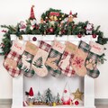 Christmas Stocking Personalized Plaid Stockings with Name Embroidered Stocking for Holiday Stocking with Silhouette for Christmas Decor Gift