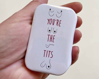 You're The Tits Rectangular Magnet // Kitchen Decor // Fridge Art // Refrigerator Decoration //Small Gifts // Novelty Present // Boob Art