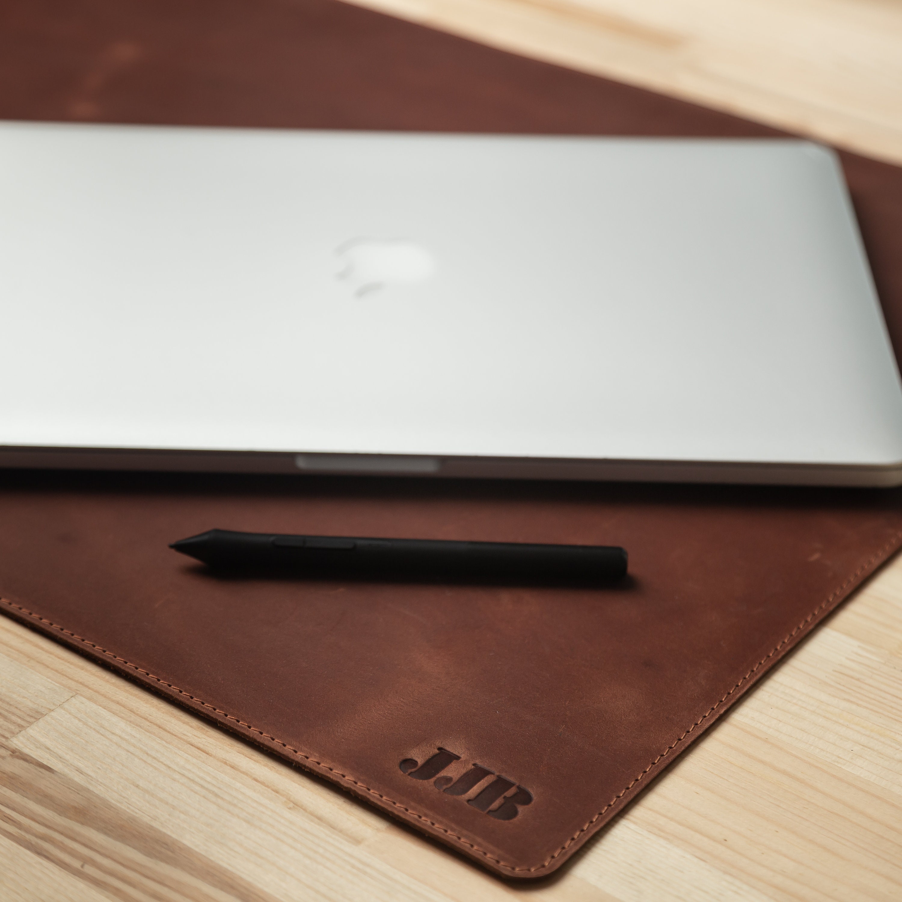 personalized-leather-desk-mat-initial-office-desk-blotter-etsy-uk