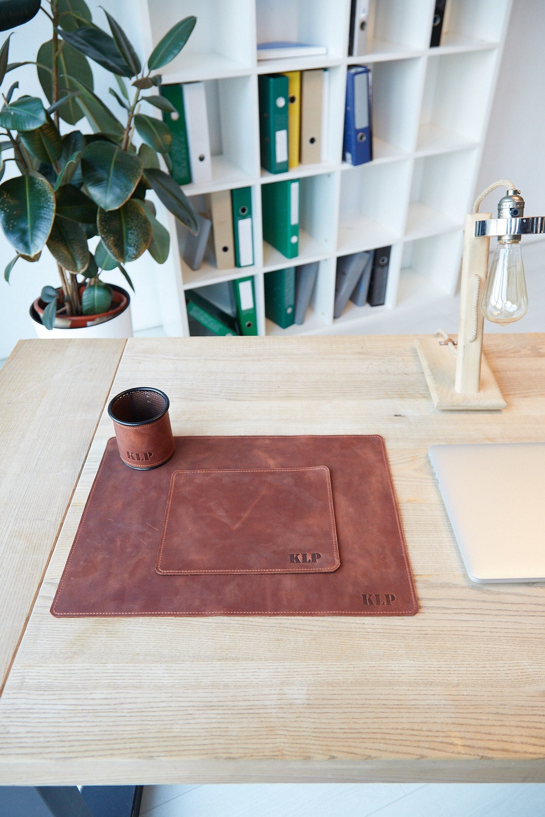 Desk Accessories for Men Office Leather Desk Set Etsy