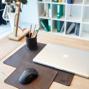 Leather Desk Pad,Leather Desk Mat,Leather Mouse Pad,Personalized Mousepad,Office Desk Accessories For Men,Pen Holder Set,Keyboard Mat image 7
