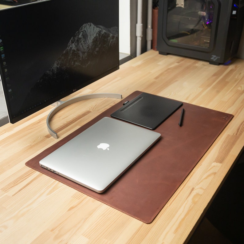 Custom Desk Mat Office Desk Leather Pad Office Accessories Etsy