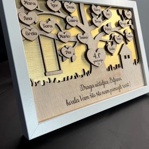 Personalized Teacher Appreciation Gift: 3D Wooden Memory Tree Frame