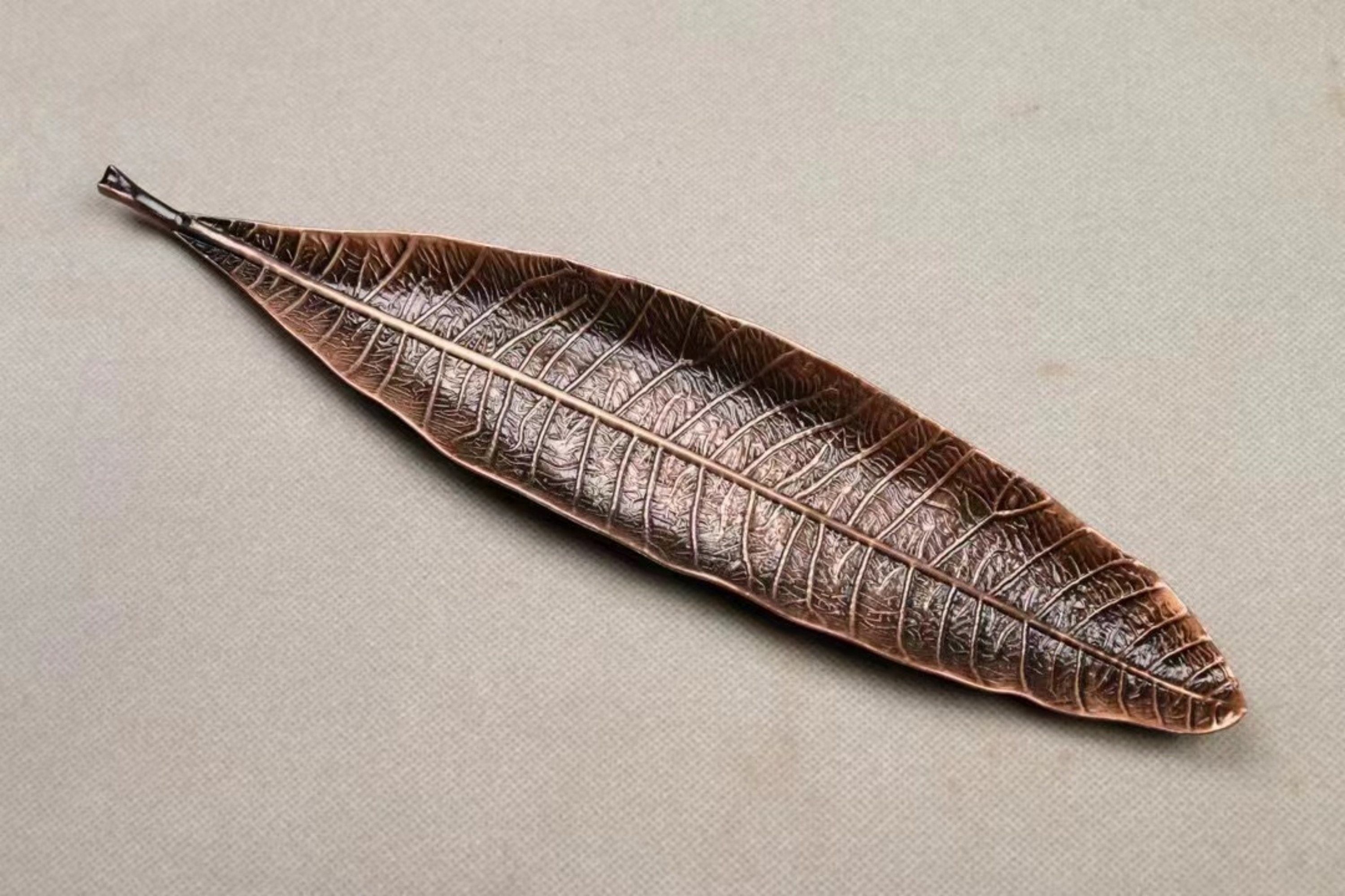 Creative Leaf Shaped Bronze Incense Stick Holder, Unique Home Decor