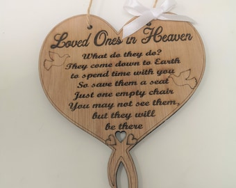 Shabby Chic Vintage Wood Effect Loved Ones In Heaven Personalised Wedding Sign 