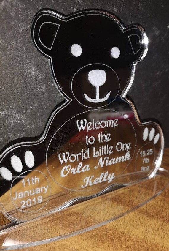 Christening Personalised Gift Laser Engraved Acrylic Mirror Keepsake