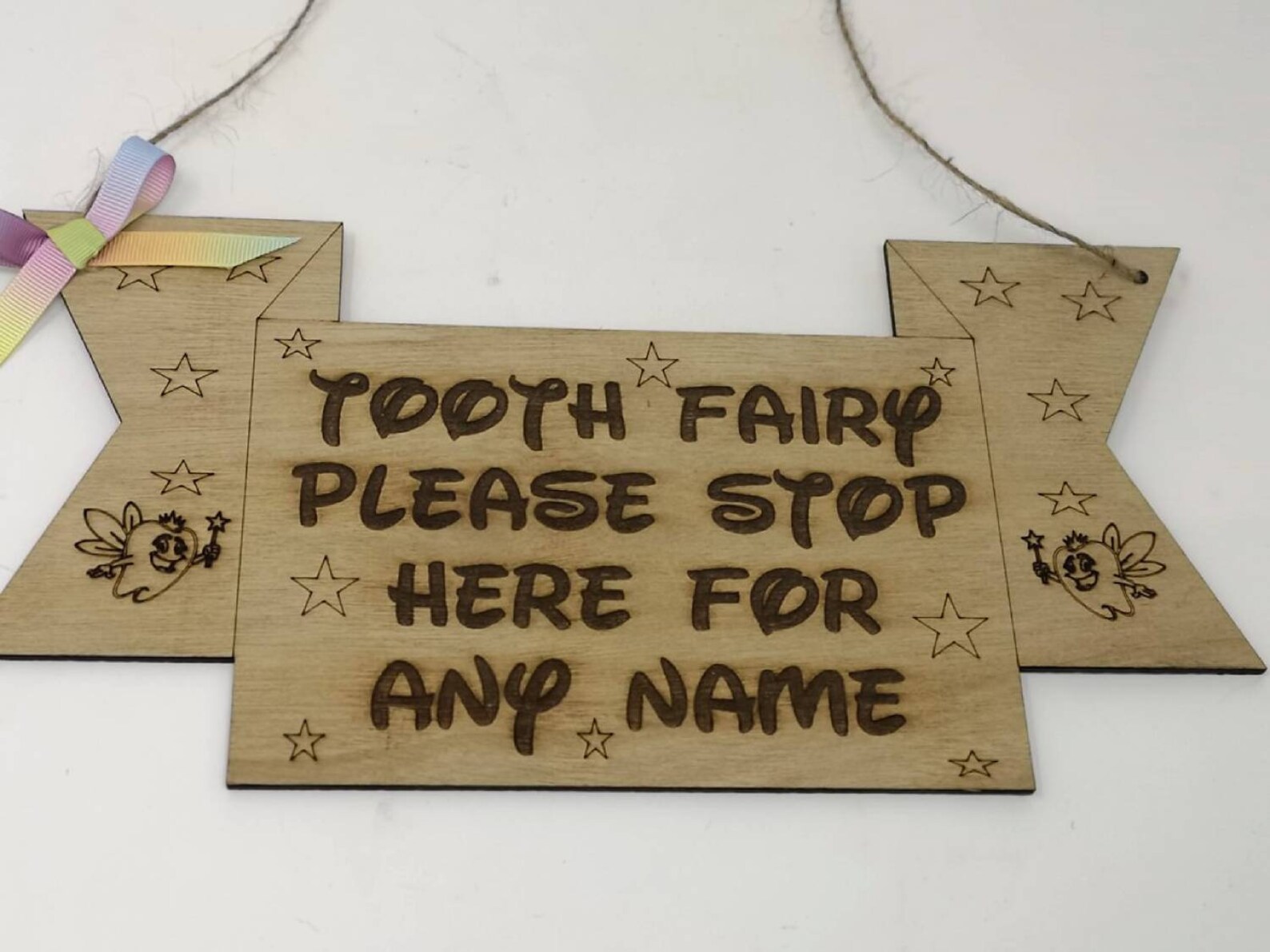 Personalised Tooth Fairy Stop Here Sign Laser Engraved Wooden Etsy