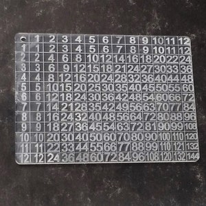 Multiplicación y División Cuadrado/Gráfico Llave de Acrílico, Ayuda de Aprendizaje, 110mm x 80mm (Tablas de Tiempos)