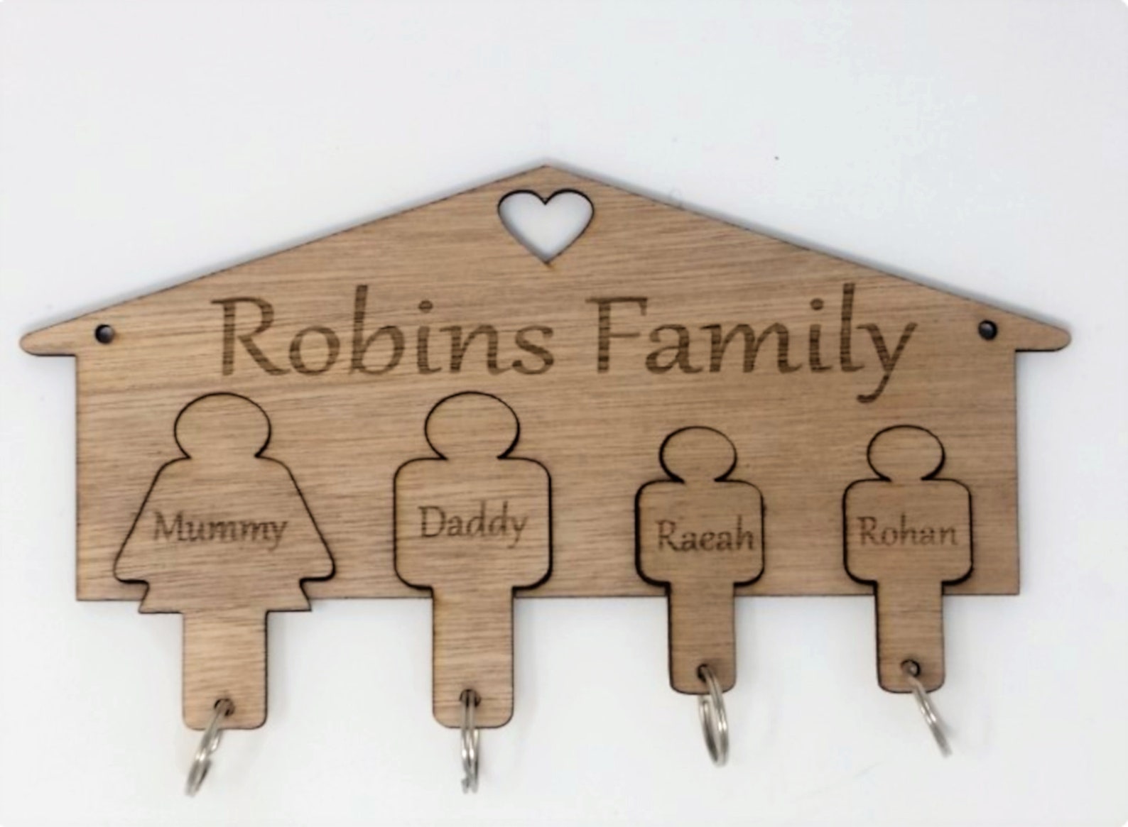 Personalised Family Key Holder / Keyring Holder With Family Etsy