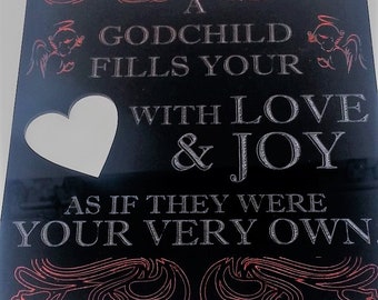 Black Acrylic God Child Plaque, Sign, Gift