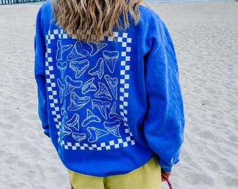 Hand-Drawn Shark Tooth Comfort Colors Sweatshirt